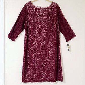 Jessica Howard Lace Overlay Shift Dress SIZE: 14W - NWT